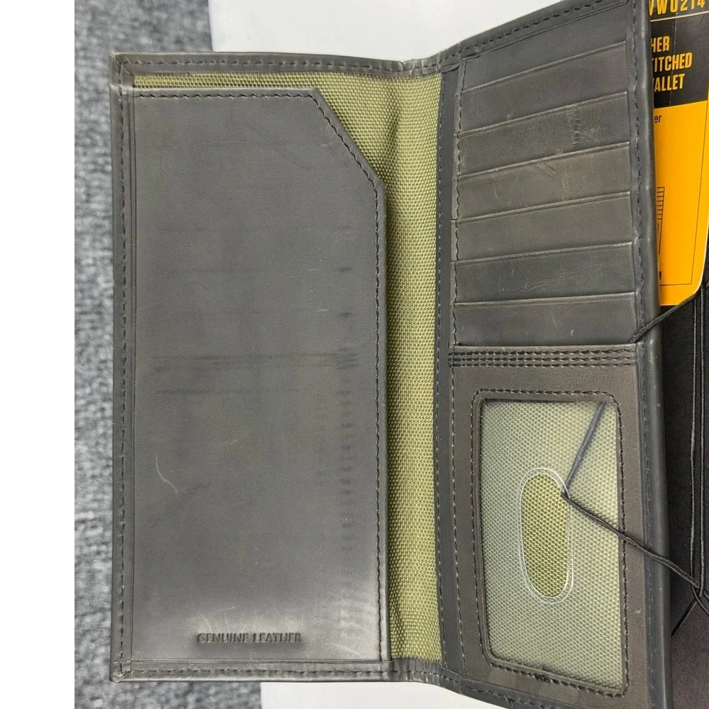 NEW Carhartt Mens Black Leather Triple Stitched Rodeo Wallet WW0214 w/ Tin Gift